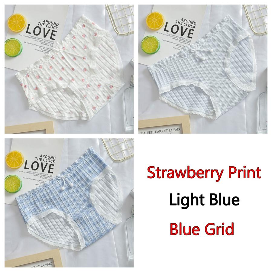 3PCS/Set Cotton Panties Women Underwear Panty Fashion Thread Bow Briefs Lovely Girl Seamless Underpants Female Lingerie Selling