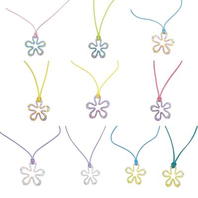 Unique Hollow Flower Pendant Necklaces Acrylic Material Flower Neck Jewelry Pendant Choker Suitable for Any Occasion