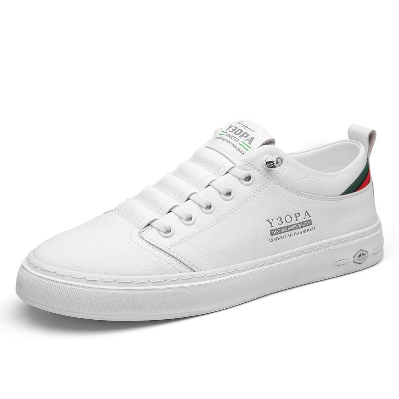 Spring and summer new men's leather shoes genuine leather casual men's single shoes board shoes white shoes