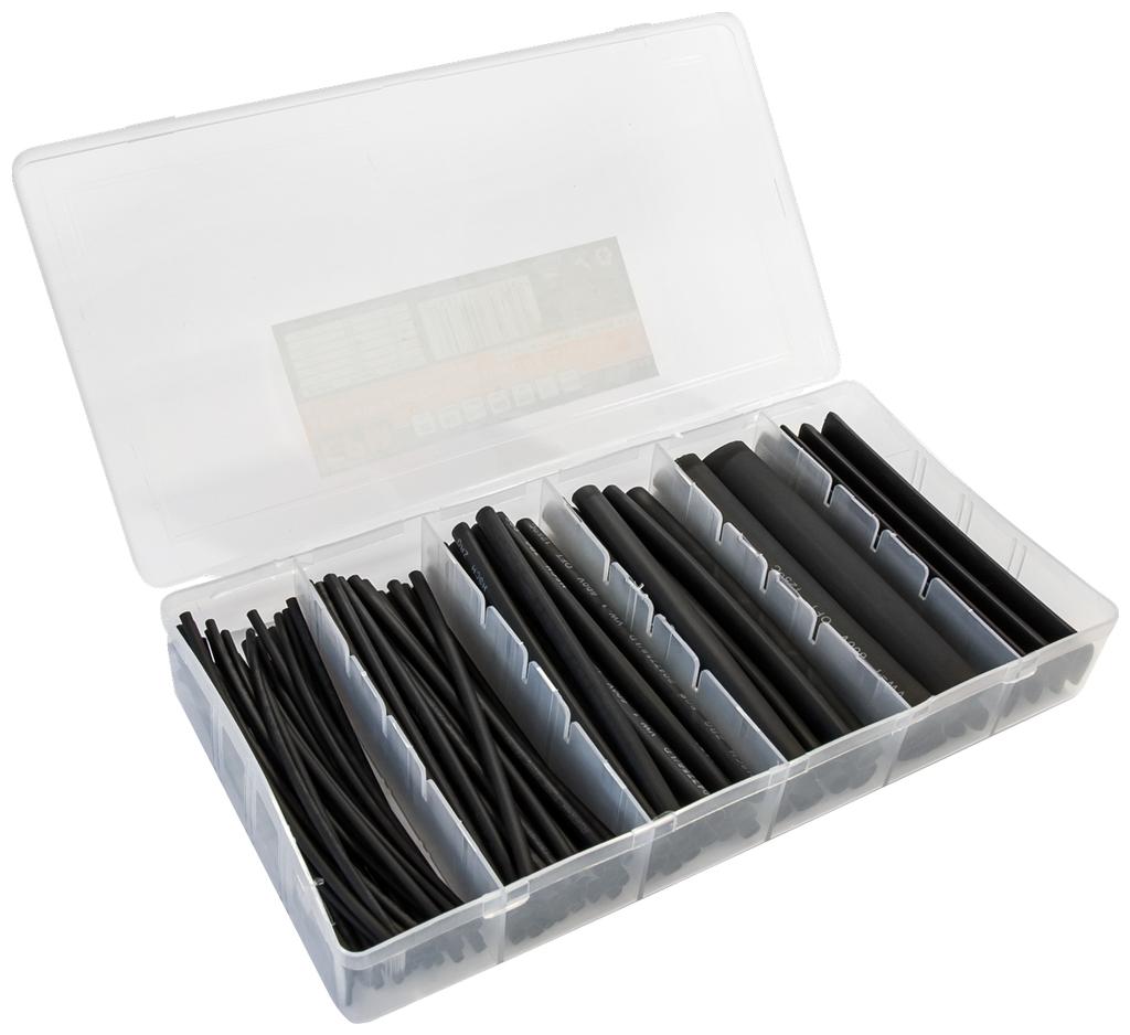 Heat Shrink Tubing Set 100 Pieces Black - E-651-9992