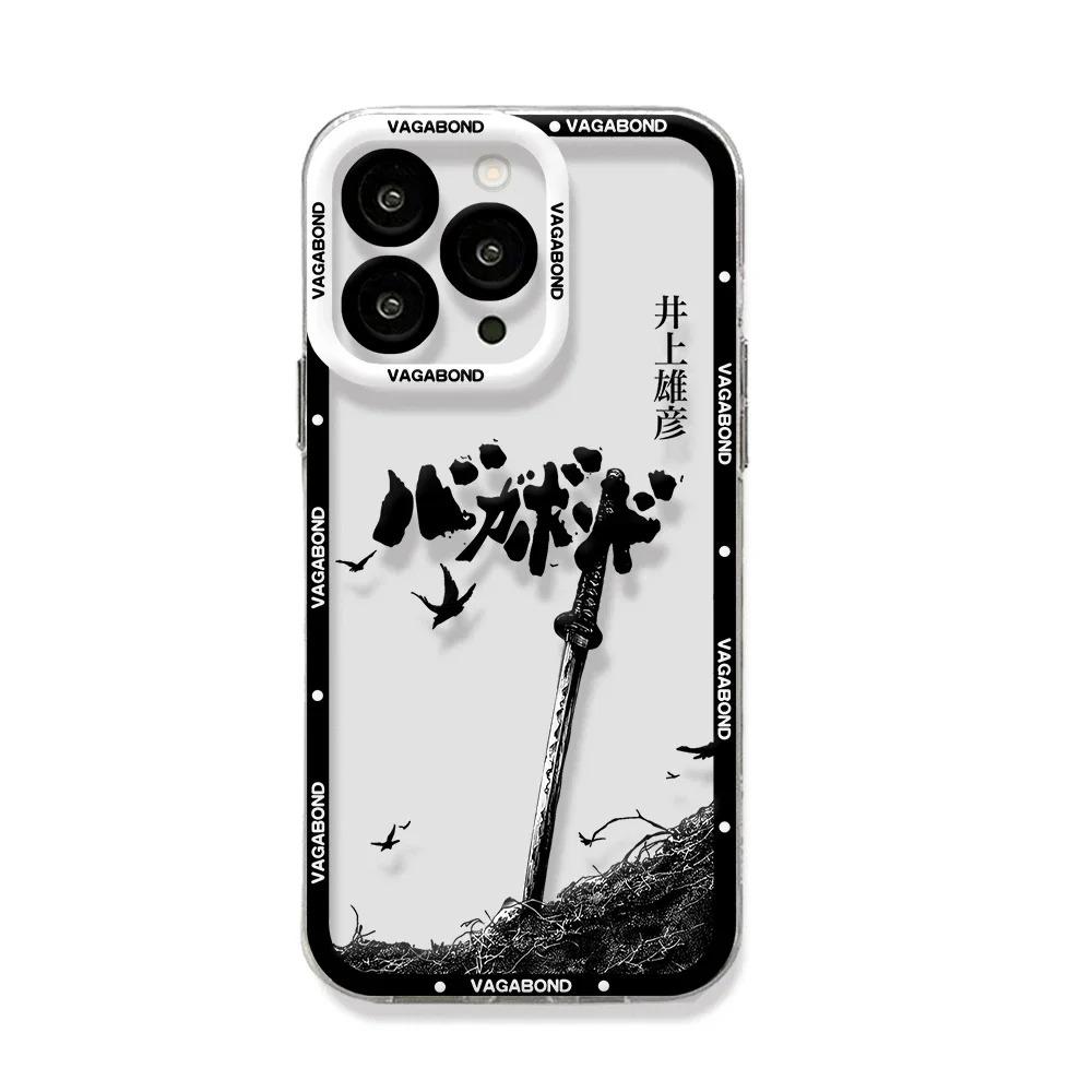 Vagabond Manga Phone Case For iPhone 16 15 14 13 12 11 Pro Max XS X XR 7 8 Soft Silicone Transparent Cover