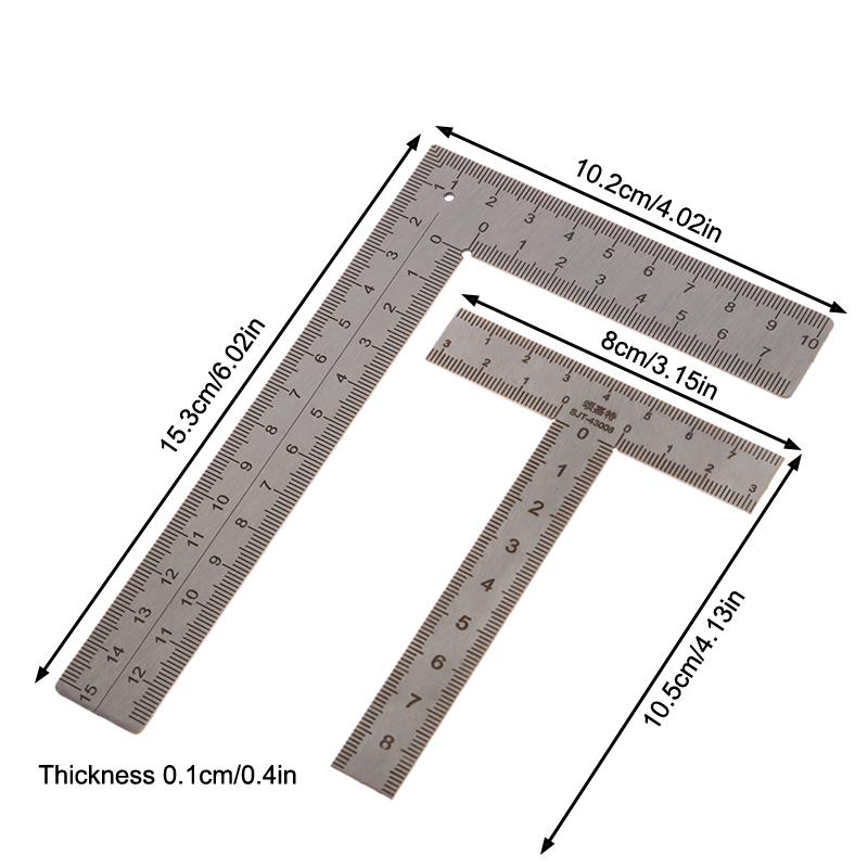 Mini Escuadra T/L Herramienta de Diseño de Medición Acero Inoxidable Escuadra de Ángulo Recto Regla Giratoria de 90 Grados Calibre de Precisión para Construcción y Enmarcado