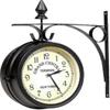 Wall Clock Wrought Iron Garden Clock Station Clock 2-sided Handcrafted Grand Central Terminal New Yo