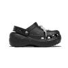 Crocs Classic Platform Clog EVA Ink Splash Commuting Comfort Gift Box Hole Shoes Unisex Uniform Black, White and Grey