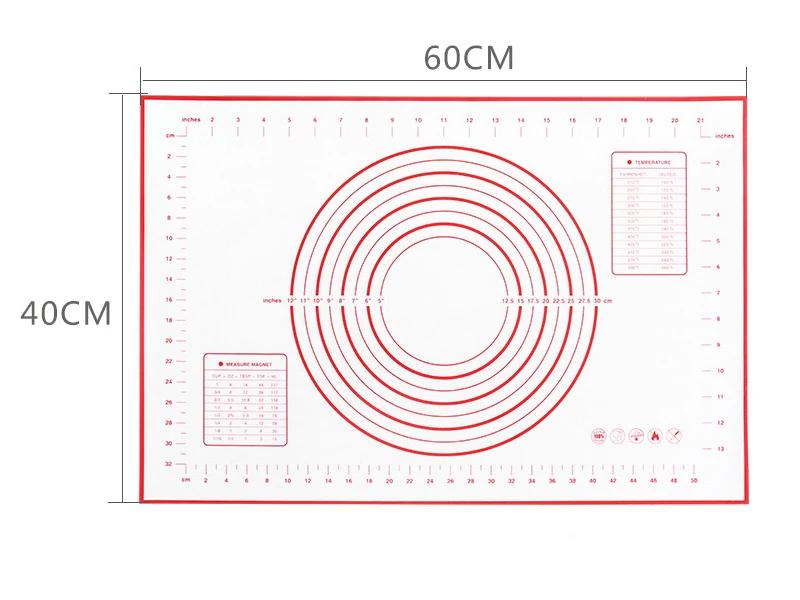 Silicone Baking Mat Rolling Dough Mat Kneading Pad Non-stick Silicone Pastry Mat Pizza Dough Liner Kitchen Baking Accessories