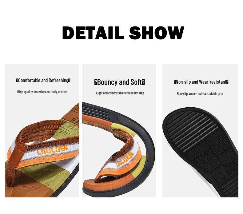 Men's Trendy Non-Slip Soft Sole Beach Flip-Flops EVA Thong Sandals