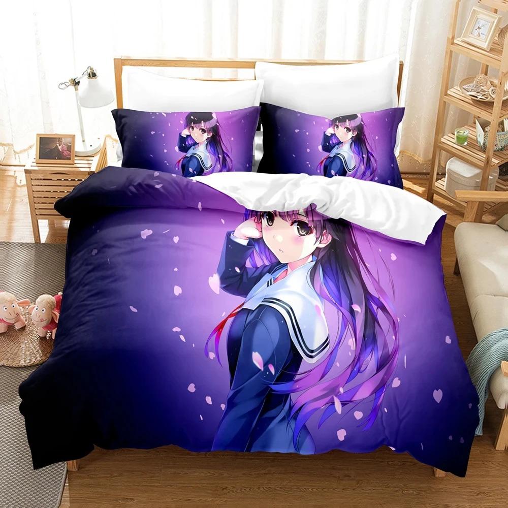 Anime Saekano Megumi Eriri Bedding Set Boys Girls Twin Queen Size Duvet Cover Pillowcase Bed Kids Adult Home Textileextile
