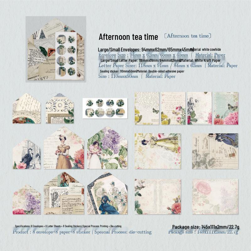 Yan Ji Retro Floral Envelope Set: European Style, 6 Varieties