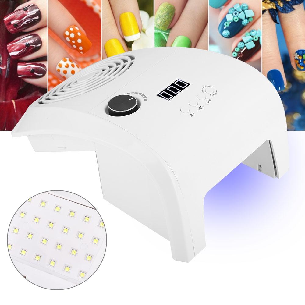 80W High Power Nail Art Vacuum Cleaner Nail Dust Suction Collector with Manicure Lamp