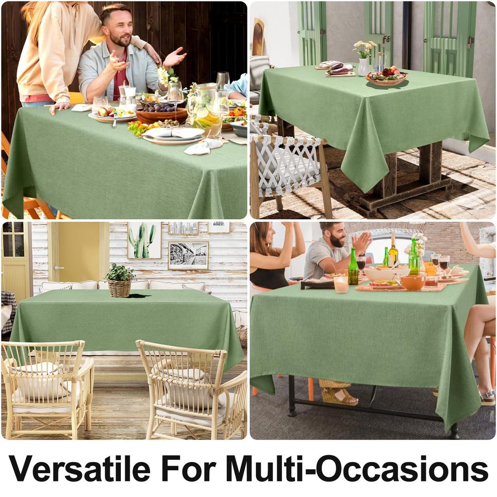 Olanly Waterproof Wipeable Fabric Tablecloth Washable Table Cover For Kitchen Dining Rectangle Tablecloth Faux Linen Table Cloth