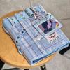 Y2K Denim Checkered A5 Photo Album - 4 Pocket Pages for For Kpop Idol Photocards, Polaroids & Instax Photo Storage