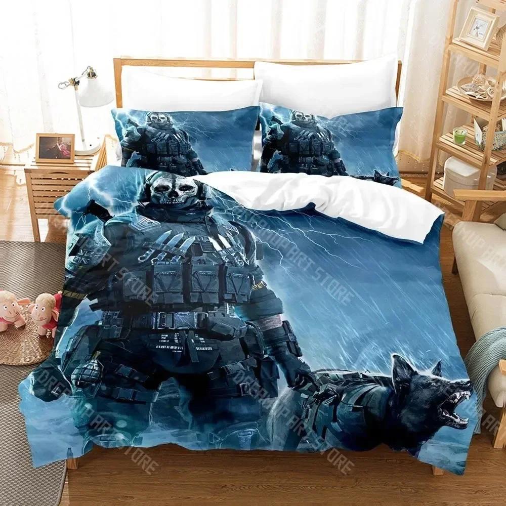 3D Print call of duty simon ghost riley Bedding Set Cartoon Anime three-piece set Adult Kid Bedroom Duvetcover Sets 3D Shooting 135x200cm