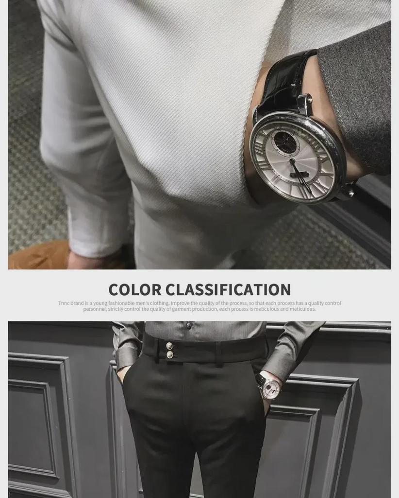 Men's Slim-Fit Nine-Point Suit Trousers - Korean Style for Spring & Autumn