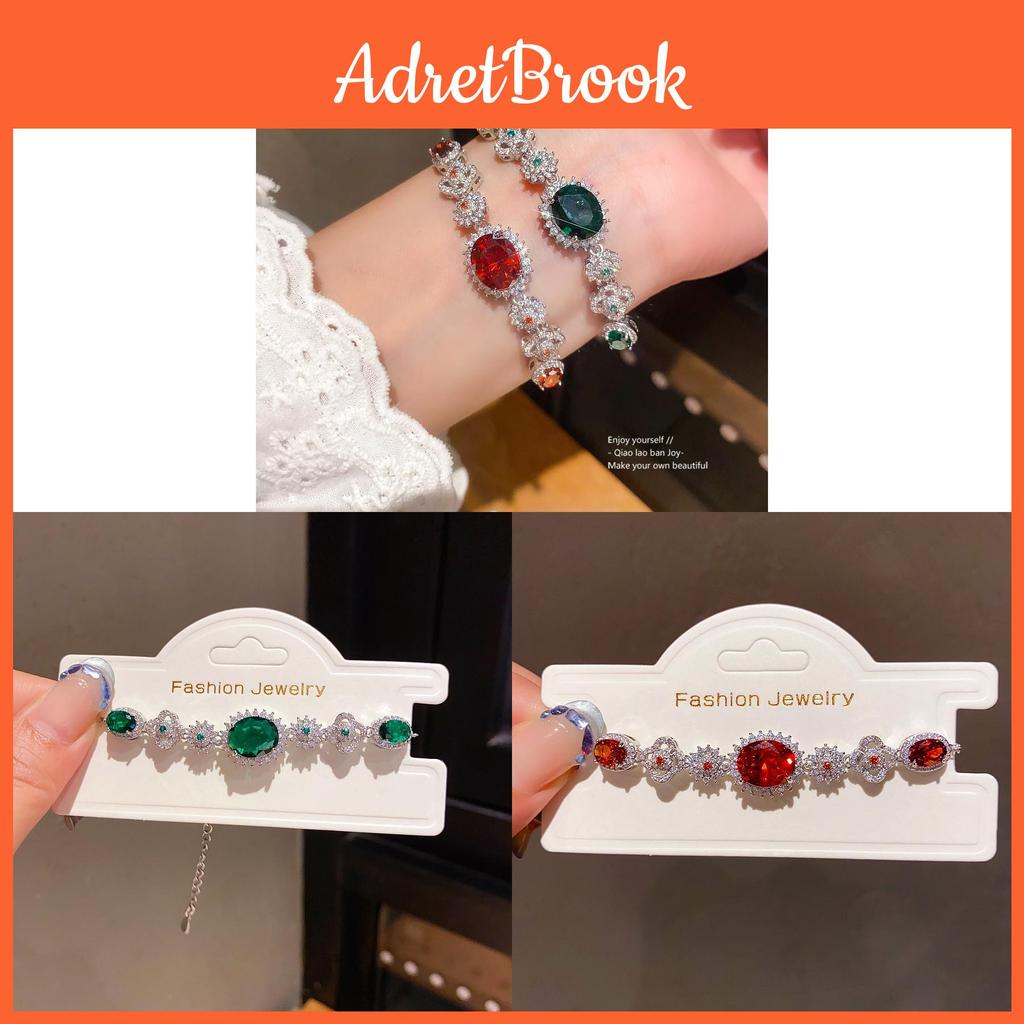 Elegant Zircon Hollow Flower Oval Bracelet For Women Gift Ideas