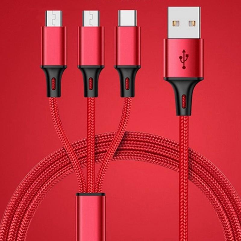 3-in-1 USB Data Sync Fast Charging Cable for Android IPhone