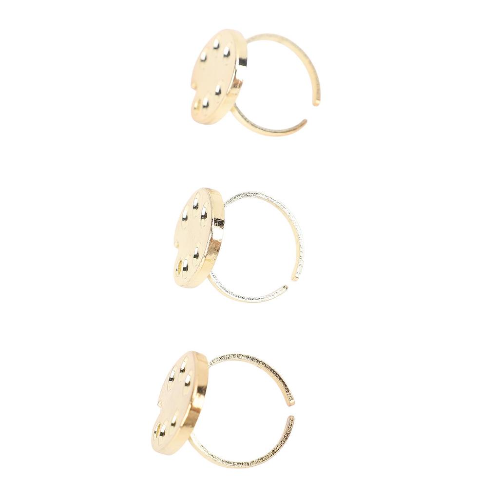3PCS Mini Nail Art Palette Finger Rings Aluminum Wearable Metal Manicure Palette Nail Polish Mixing Plate for Nail Art Display