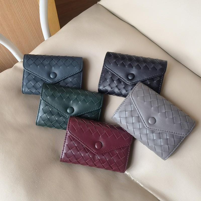 Handgefertigtes Leder Kartenetui Geldbörse Führerschein Bargeldkarten Vintage Stil Bifold mit Druckknopf
