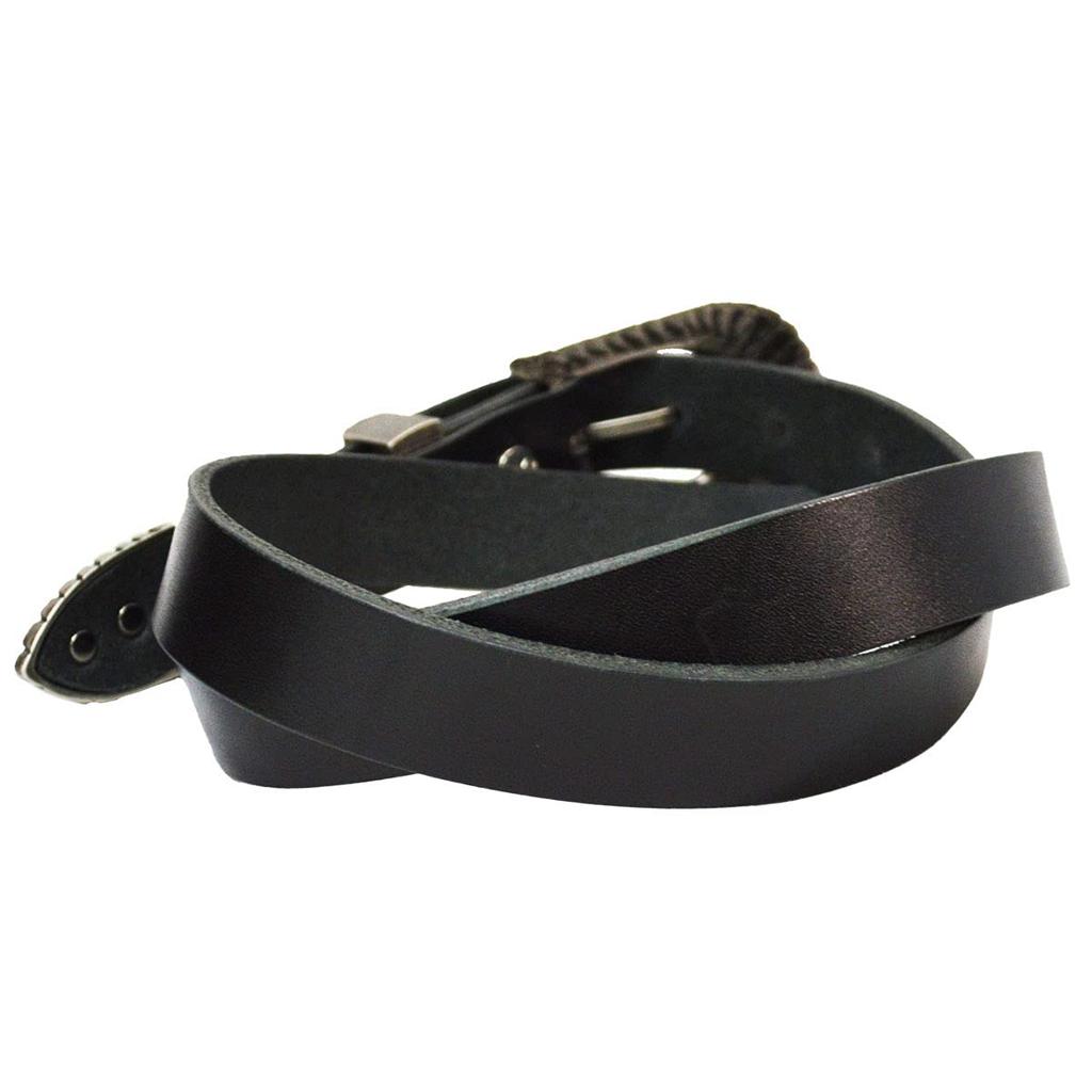 Voodoo Cats Western 25mm Echtes Rindsleder Tochigi und Made in Japan Gürtel, Breit, 3-Punkt-Schnalle, Leder, Leder, Herren Damen, (Schwarz)