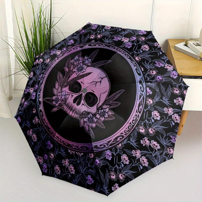 

Gothic Skull & Floral Pattern Sticker Decal Laptop Phone Car Window Bumper Vinyl Decoration Pink Purple Black Umbrella - Cute