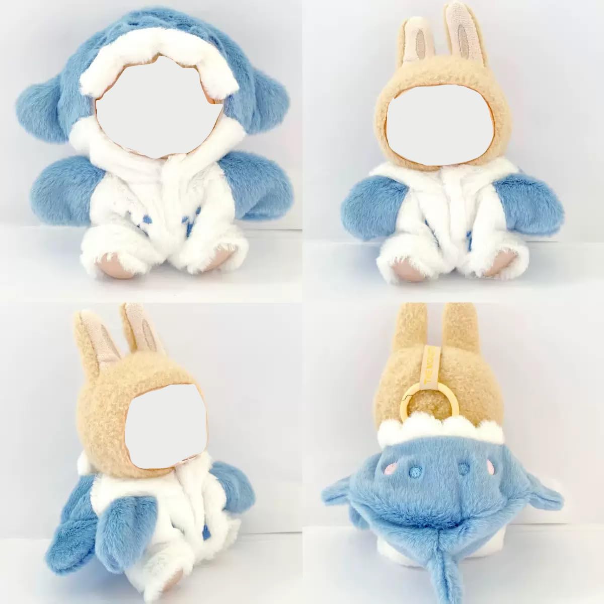 

POP MART Lovely Dress-Up Costume Set for All 3 Generations (Dinosaur, Shark, and Bee Transformation Costumes) - 17cm Doll Set (E)