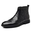 Round Head Chelsea Boots Top Layer European and Korean Retro Flat Bottom Short Boots Martin Boots One Pedal Shoes