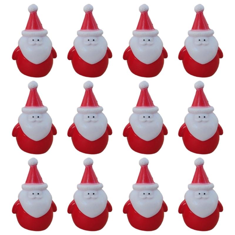 12x Christmas Snowman Santa Miniatures Ornament Dollhouse Decor Gifts