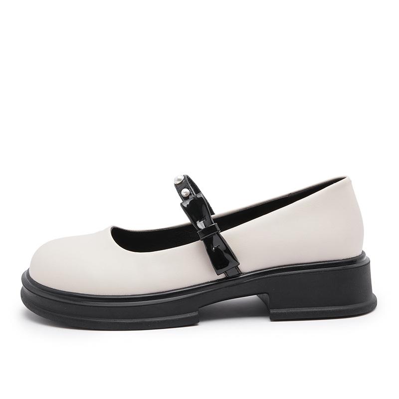 Mary Jane single shoes women's 2025 summer new one-pedal versatile comfortable small leather shoes Japanese flat-soled small single shoes women