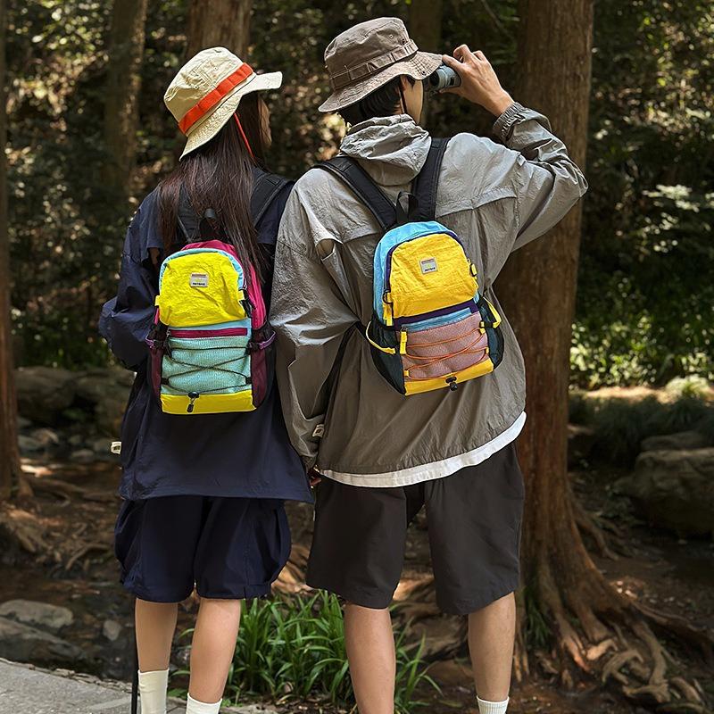 Outdoor Lightweight Travel Backpack New Contrasting Color Versatile Student Schoolbag Travel Backpack