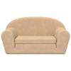 Kids Sleeper Sofa 2 Seater Cream Soft Plush