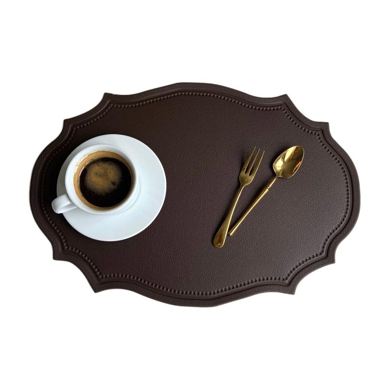 PVC Place Mats Kitchen Dining Table Mats Steak Pad Anti-scalding Insulation Pads INS Style Oval Shaped for Home Kitchen