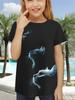 Fun Girl T-shirt Summer Short Sleeved Top Cartoon Animal Cat 3D Printing 2025 Girl Clothing