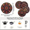 4pcs/set Mandala Pattern Coasters Set Colorful Wooden Table Insulation Pad Insulation Function Home Decoration Table Protection