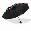 1pc Abstract Art Automatic Folding Umbrella, Portable & Foldable Design with 8 Ribs, Casual Outdoor Accessory Yy250729057