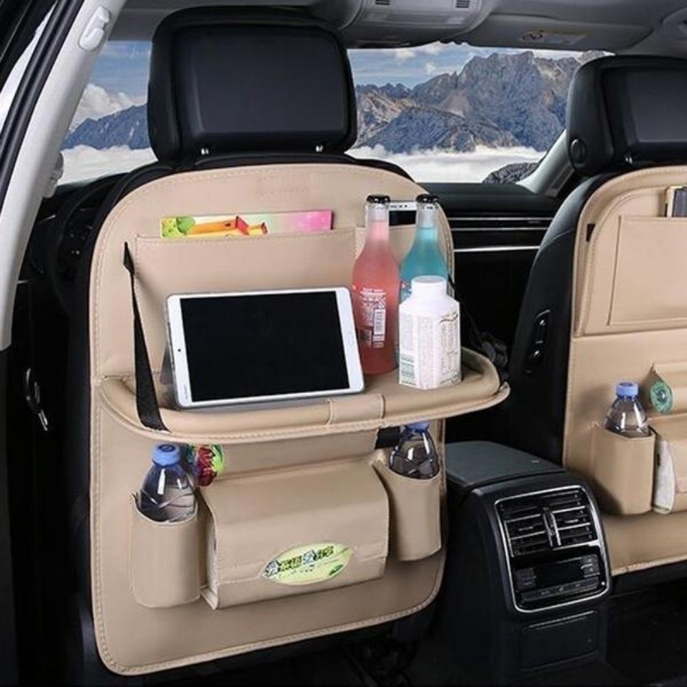 Two Style Car Seat Back Organizer Foldable Table Tray Travel Storage Bag Foldable Dining Table Car Seat Storage Bag