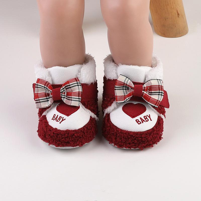 Warm Cartoon Velvet Baby Toddler Shoes for 0-1 Year Olds