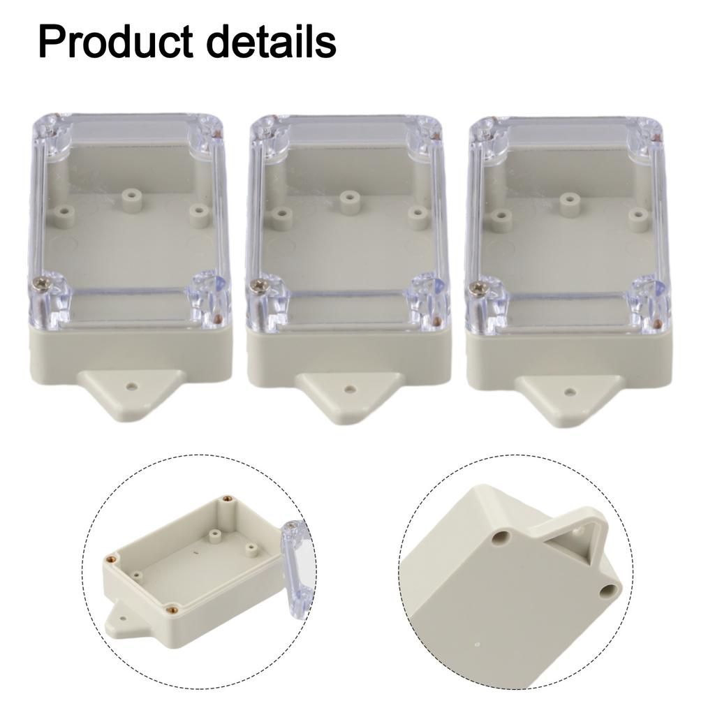 3 Stück Kunststoff-Verteilerdose 83X58X33mm Wasserdichte Verteilerdose mit Klarsichtdeckel für elektrische Kommunikation im Innen- und Außenbereich
