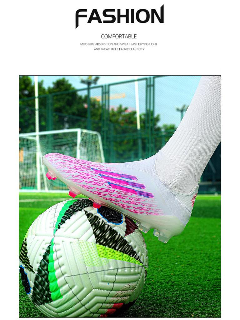 Chuteiras de Futebol para Exterior com Travas Longas para Homens, Mulheres e Adolescentes - Sapatos de Treino para Alunos do Ensino Fundamental I e II