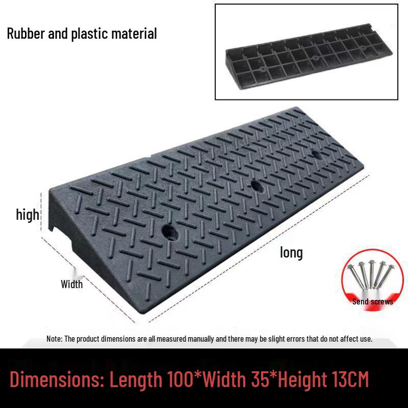 Curb and Threshold Ramp Mat - Rubber Slope for Home or Car Use