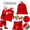 1-3 st Jul Stor Jultomte Presentpåsar med Dragsko Röd Sammet Julfest Presentpåse För Present Leksaker Juldekoration