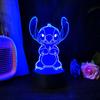 Stitch 3D Acryl Illusion Nachtlicht 16 Farbwechselnde Dekorationslichter Mit Fernbedienung Weihnachten Geburtstag Dekoration Geschenk