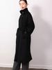 Women's Black Wool Coat - 2025 Autumn/Winter Hepburn Style Elegant Slimming Outerwear