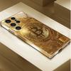Gold Bitcoin Gehärtetes Glas Handyhülle Geeignet für Samsung Galaxy S26 S25 S24 S22 S21 S20 FE Ultra Plus Anti-Drop Rückseite