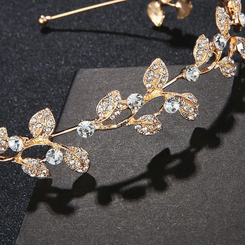 Zinc Zinc Alloy Material Wedding Hair Accessories Gold Silver Color Bride Headband Hairbands  Birthday Party