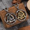 Vintage Retro Valknut Viking Icon Dragon Round Pendant Necklace Chain Unisex Men Women Fashion Gothic Amulet Talisman Jewelry Party Gift