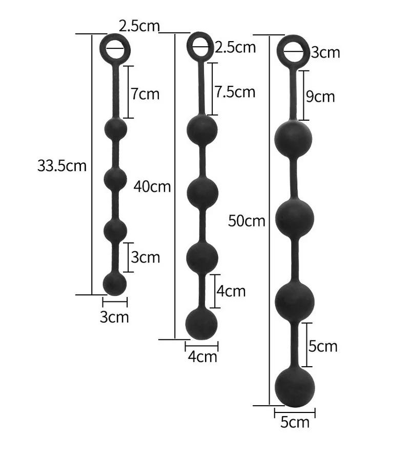 Manyjoy Long Silicone Butt Plug Anal Beads Ball Erotic Anus Masturbator Dilatodor Expander Massager Sex Toys for Couple