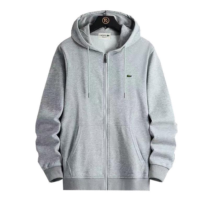 Herren Einfarbig Französische Fischmarke Bestickter Reißverschluss-Sweatshirt für Frühling/Herbst