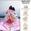 1pc Barbie Doll Flannel Throw Blanket Soft, Warm & Cozy for Couch, Bed, Office, and Travel Versatile All Season Gift, Christmas present
