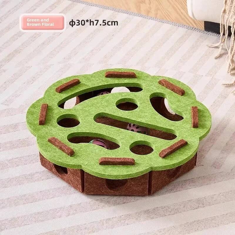 Cat Puzzle Interactive Toy Felt Puzzle Box Cat Exercise Toy With Ball Sports Entertainment Hunting Cat Toys For Indoor Cats