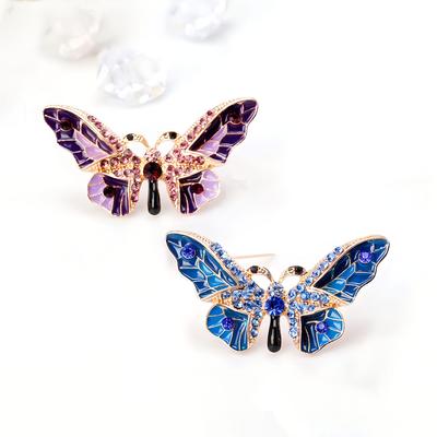 Fashion Alloy Oil Drip Butterfly Brooch Women'S Simple Versatile Clothing Accessories Brooch Pin
