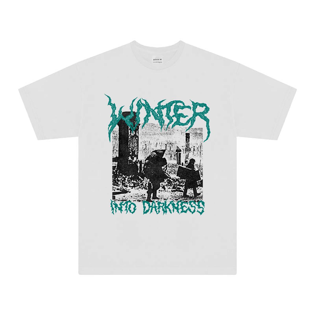 Winter T Shirt Into Darkness Death Metal Print Unisex Graphic Cotton Unisex WOMEN Summer Top Shirt S